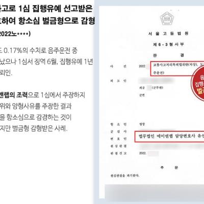 군무원+1심 집행유예, 항소심서 벌금형(당연퇴직방어)